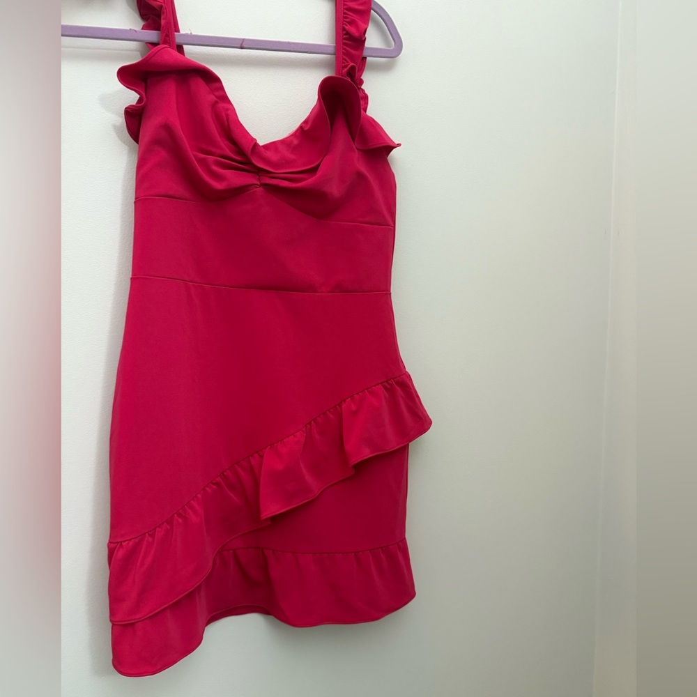 Lovers + Friends Fuchsia Ruffle Dress